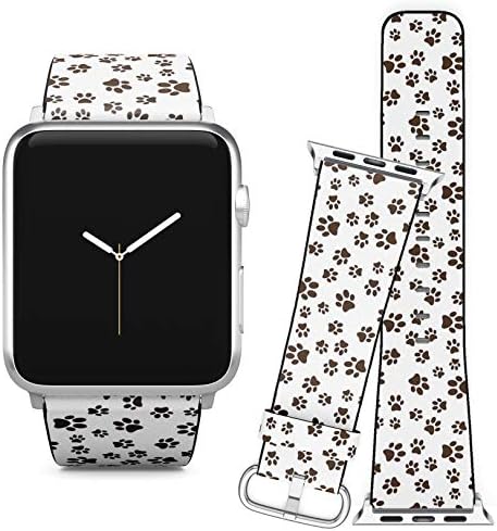 Съвместимост с (38/40 мм) Apple Watch iWatch Серия 6,5,4,3,2,1 - Сменяеми Кожена гривна за часа, Каишка за китката-Гривна за мъже