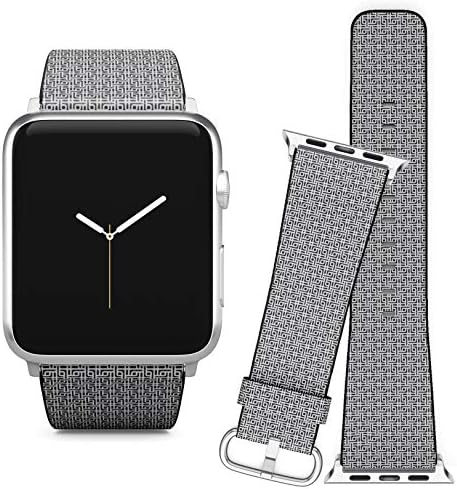 Съвместима с (38/40 мм) Apple Watch iWatch Серия 6,5,4,3,2,1 - Сменяеми Кожена гривна часовник, каишка за китката-гривна за мъже