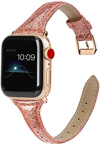 Wearlizer от фина кожа, съвместим с Apple Watch, тъмно-златни въжета 38 мм, 40 мм 41 мм, женски за iWatch SE Series 8 7 6 5 4 3