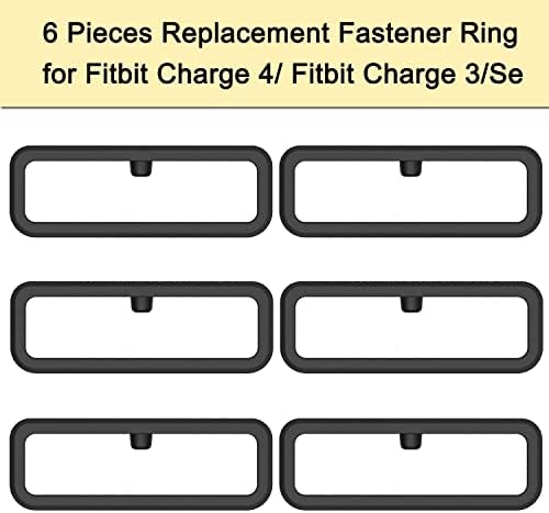 6 Бр. Монтажни Пръстени за Подмяна на Fitbit Charge 4/Charge 3/Charge 3 SE Пазител на каишка, Сменяеми Силиконови Каишки За часовници
