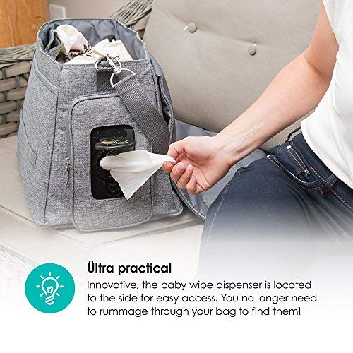 bblüv - Ültra - Мултифункционална чанта за пелени с голям капацитет, чанта за пътуване за мама, промяна на подложка в комплекта