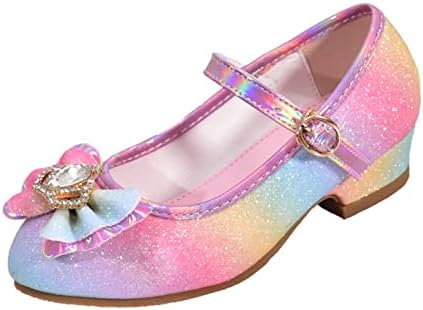 Qvkarw/Детски обувки С Диаманти, Блестящи Сандали, Обувки на Принцесата на висок ток с лък, Демонстрации на обувки на Принцесата,
