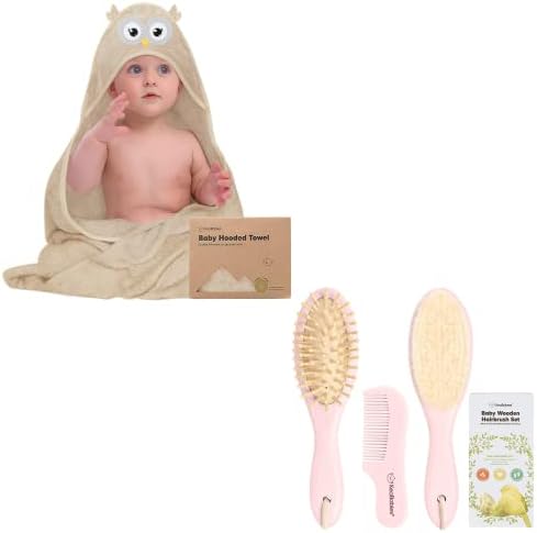 Бебешка хавлиена кърпа с качулка KeaBabies, както и Набор от детски четки за коса и Гребени - Бамбуковое Детско кърпа, Органично