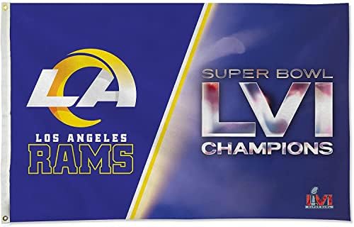 Флаг на Шампионите от Лос Анджелис Рэмс Банер на Super Bowl LVI 3x5 Премиум Клас с Метални Люверсами Outdoor House