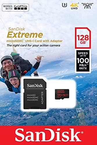 Карта памет SanDisk Extreme 128GB microSDXC UHS-3 - SDSQXAF-128G-GN6MA