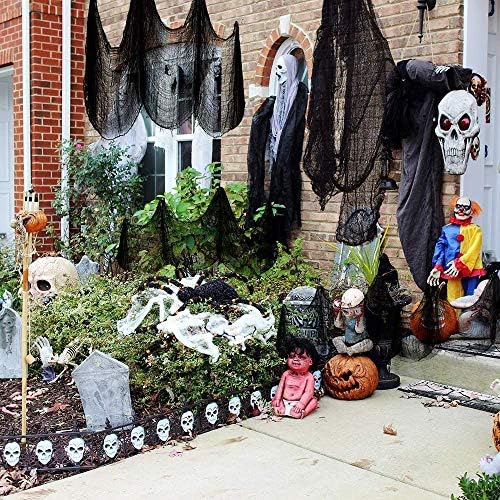 Зловеща Кърпа за Хелоуин 79 инча 315 инча, Черна и Зловеща Плат, Плат, Страшно, за Украса на парти за Хелоуин, Декор за Хелоуин