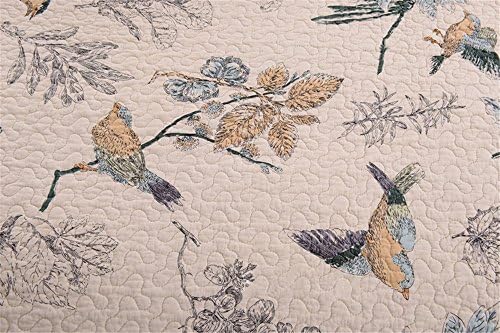 Комплекти, Одеяла с принтом Newrara Birds, Комплект Одеяла Американската Кралица на Кънтри /Покривки за легло от Памук, Бежово