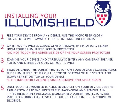 Защитно фолио ILLUMISHIELD, съвместима с Samsung Galaxy E5 (3 опаковки), Защитно фолио Clear HD Shield за предпазване от мехурчета