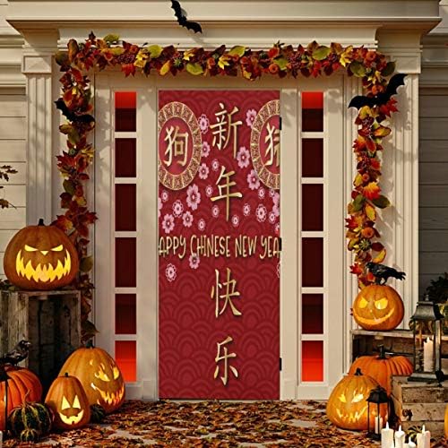 Декор на вратата на стаята, ENEVOTX 2019 Щастлива Китайска Нова Година, нова година Декор врати за спални, Твърди Тъкани Вътрешна Врата Украса, Многоразмерный Врата прот?