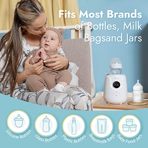Ултра-бързо топла вода чанта за бебешки бутилки Papablic за майчиното мляко и млечни смеси, с цифров таймер и автоматично изключване, 5-в-1