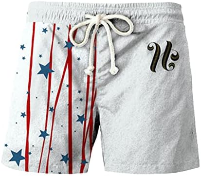 Бански костюми MIASHUI, Мъжки Пролет-Лято Ежедневни Панталони с Принтом на Деня на Независимостта, Спортни, Плажни Панталони с Джобове