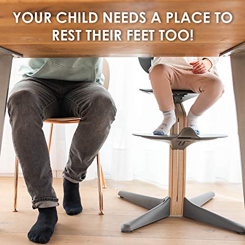 Столче за хранене Stokke Nomi, Сив /Дъб - Насърчава активния сидению - Без инструменти, безстепенно - Включва детски комплект със
