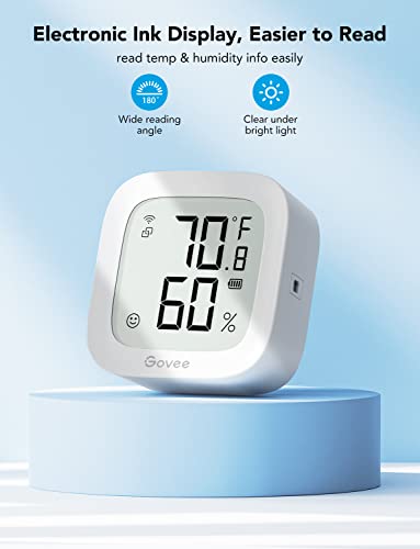 Комплект Govee Bluetooth-влагомер-термометър H5101 с цифрово гигрометром-термометър Govee WiFi H5103 за домашна спални