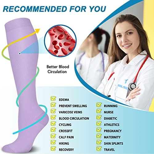 Компресия чорапи за жени и мъже Circulation (3 чифта) - най-Добрата подкрепа за джогинг, възстановяване, колоездене