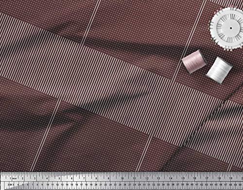 Памучен трикотажная плат Soimoi райе и с квадратна принтом за ризи, ширина на текстилната тъкан 58 инча