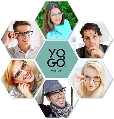 Очила за четене Yogo Vision, Мъжки и Женски Очила За четене, Пружинни Панти, Леки Очила, Правоъгълен Стил, Антибликовый Филтър,