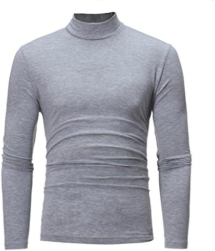 WUAI Мъжко Поло с дълъг ръкав Basic Slim Fit Спортен Пуловер за Движение, Ежедневни Риза