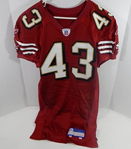 2003 San Francisco 49ers 43 Освободен Игра с Червената фланелка 42 DP32694 - Използваните тениски за игри NFL Без подпис