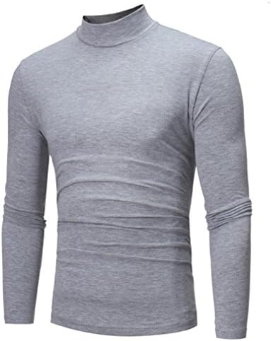 WUAI Мъжко Поло с дълъг ръкав Basic Slim Fit Спортен Пуловер за Движение, Ежедневни Риза