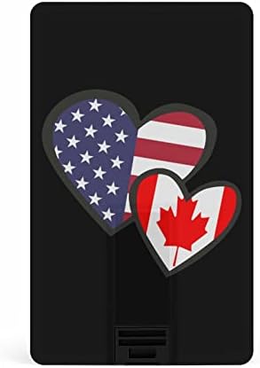 Сърцето на Американския Флаг на Канада Кредитна Карта USB Flash Персонализирана Карта с Памет Key Storage Drive 32G