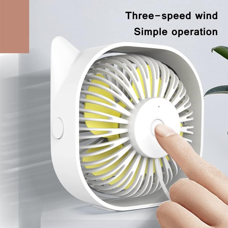SDFGH география Мультяшные Котки Настолен USB Fan охлаждане на въздуха с въртене на 360 ° Turbo Ventilador За Офис климатик (Цвят: