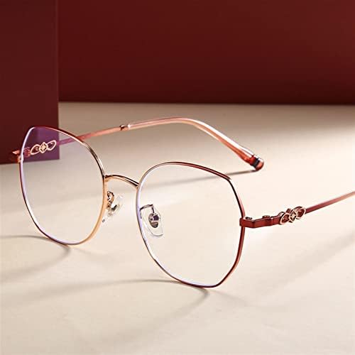 WWWL Очила за четене, Модни очила от сплав, със защита от синя светлина, Корейската версия точки, Проста рамки са с неправилна форма,