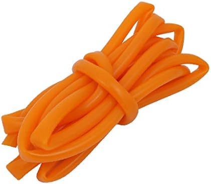 X-DREE Тръба от термостойкой силиконов каучук с диаметър 5 mm x 7 mm, Маркуч Оранжев цвят с дължина 2 м (Tubo in gomma siliconica