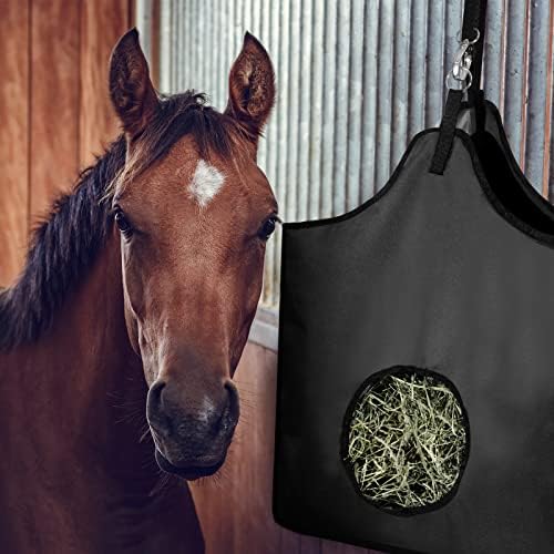 2 Бр. Чанта за сено за конете, Голяма чанта за сено за хранене на козите, конете, 600D Найлон чанта за сено за Конете, чанта за