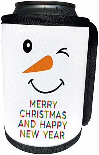 3дрозный Снежен човек намига и се усмихва. Текст С Коледа ai - Пакет за бутилки-охладител (cc_353750_1)