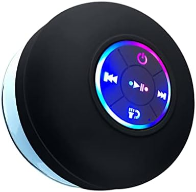 Мини Bluetooth-Високоговорител с led подсветка BESTLA Upgrade, Преносим Високоговорител за душ на открито, Вграден микрофон, Черен