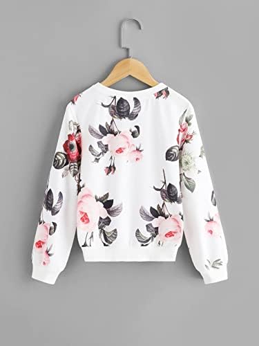LEWGEL / Модни блузи и жилетки за момичета, hoody с флорални принтом за момичета (Цвят: многоцветен, Размер: 130)