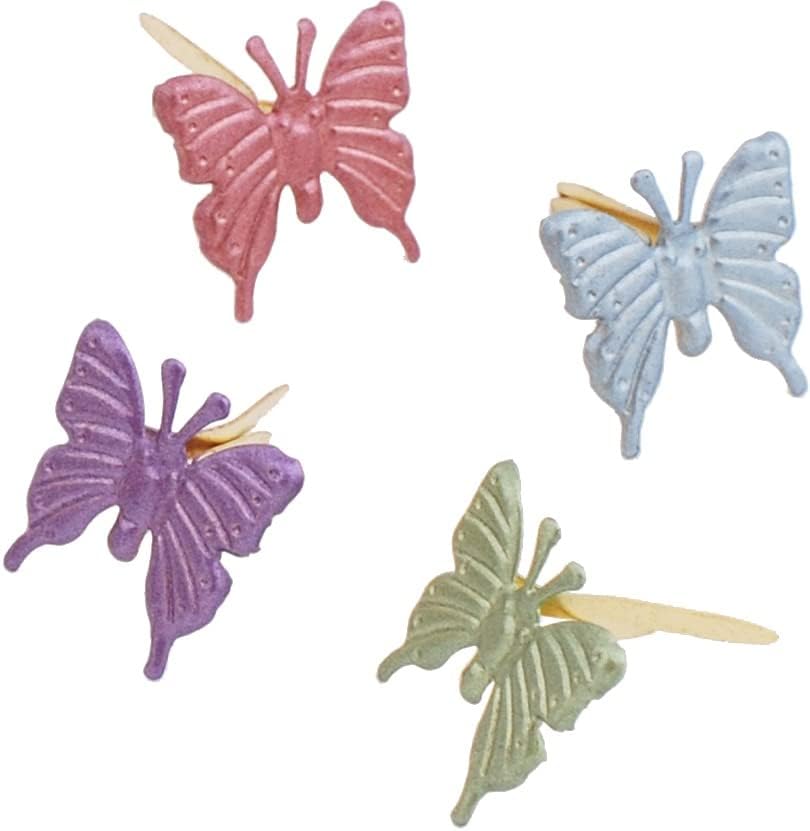 Метални Скоби за хартия Creative Импресии 25 /Pkg-Пеперуда-Перла
