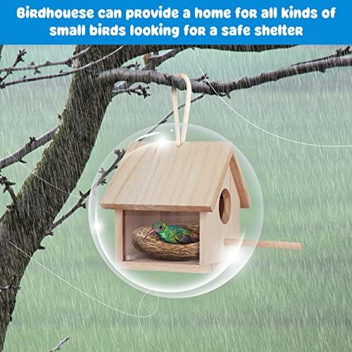 Дървени Къщи за птици GINDOOR за външно оформяне на свод, Дървена Къщичка, малка Къщичка за Сини Птици, Къщички за Външно Подвесного