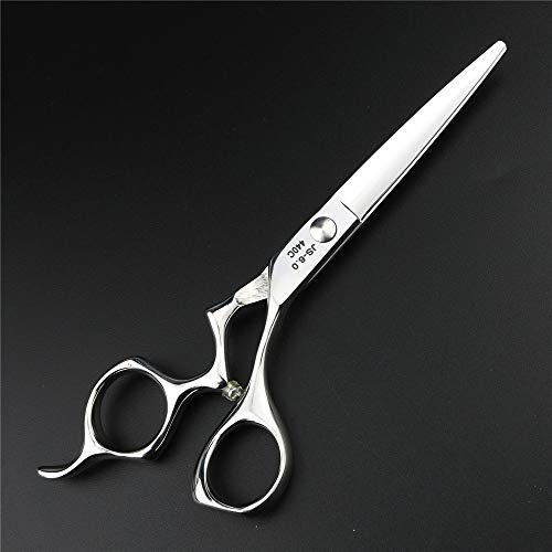 Гематитовые 6-инчов фризьорски ножици за стайлинг на коса с дръжка във формата на ръка от японска стомана 440C (сребрист)