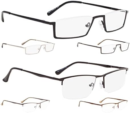 LUR 3 опаковки на метални очила за четене в полуободке + 3 опаковки очила за четене без полуободки (само 7 двойки ридеров + 2,50)