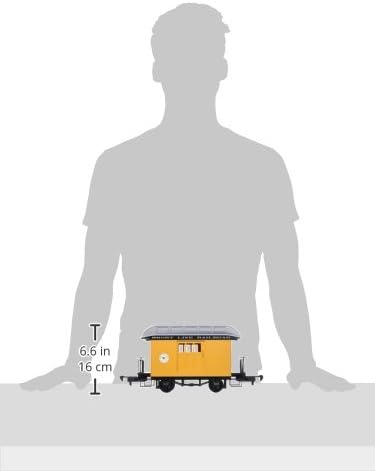 Железопътен транспорт малка дължина за превоз на багаж Bachmann Industries Li ' L Big Haulers G-Scale с жълт /Сребрист покрив, Голяма