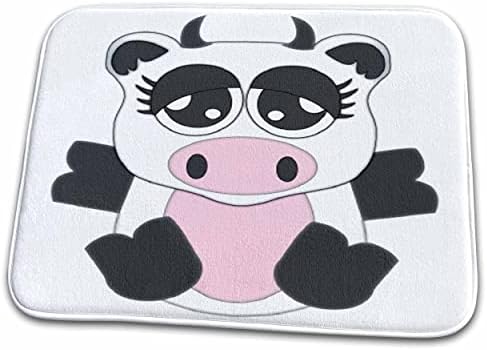 3dRose Florene Childrens Art - Очарователна Крава с розов нос - Подложки За сушене на чинии (ddm-38269-1)