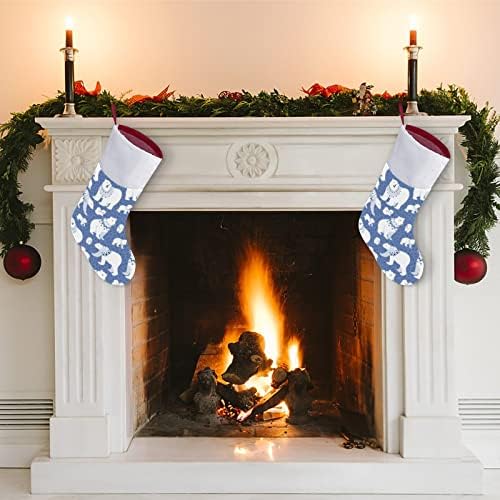 Карикатура от Бяла Мечка Коледен Окачен Отглеждане на Сладък Дядо Чорап за Коледно Декориране на Подаръци