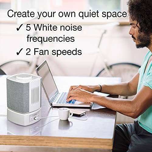 Малък настолен вентилатор Lasko SB101 SlumberBreeze 2 в 1 и апарат с бял шум, за по-добър сън в спалнята и съзерцание в домашния
