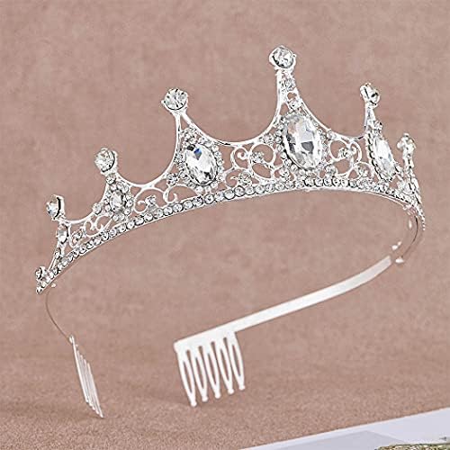 Campsis crown принцеса с кристали и диадеми, сребро превръзка на главата с кристали, фотография, сватба, рожден ден за момичета