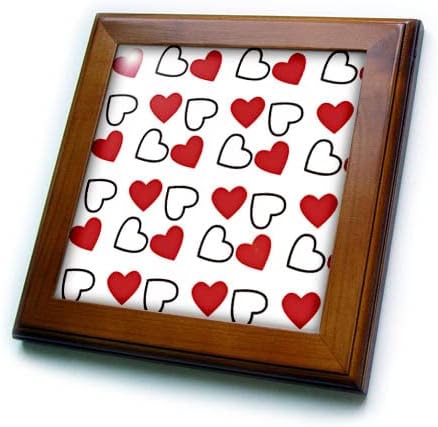 3 Сложете Красиви Червени, бели, черни сърцата На малки квадратчета, В рамката на модел (ft-372156-1)