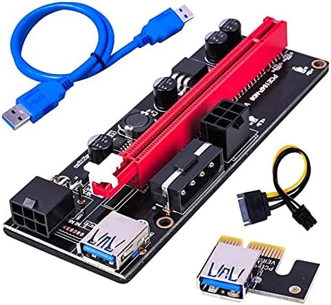 Конектори PCI-E pcie Странично 009 Express 1X 4X, 8X 16x Удължител PCI E USB Странично 009S GPU Двойна 6Pin Карта на Адаптера за