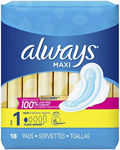 Подложки Always Maxi без мирис с като, обикновени, на 18 парчета (опаковка от 4 броя)