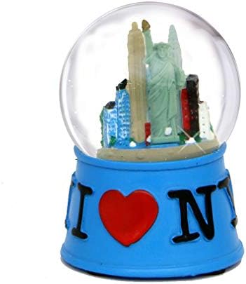 Ню Йорк, обичам силуета на Ню Йорк, сувенир Snow Globe на ню йорк от колекцията на Snow Globes (черен, 45 мм (2,5 инча))