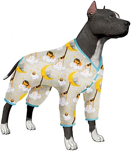 Тениски LovinPet за големи кучета, Пижами за Питбулей, Майк за кучета, Лека Гъвкава Тъкан, Принт Джунглата, Защита от ултравиолетови
