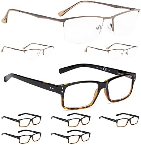 LUR 3 опаковки очила за четене в полукръгла рамка + 6 опаковки класически очила за четене (само за 9 двойки ридеров + 2,50)