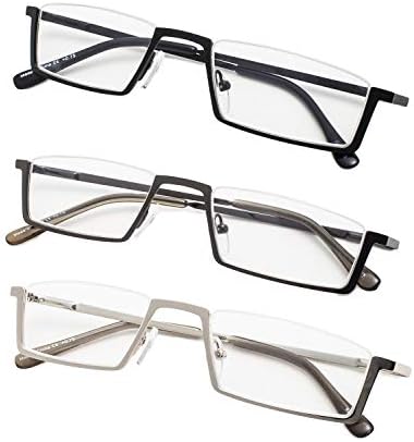 Очила за четене в полукръгла рамки Gr8Sight от 3 теми с кутия пролетта панти +0,75