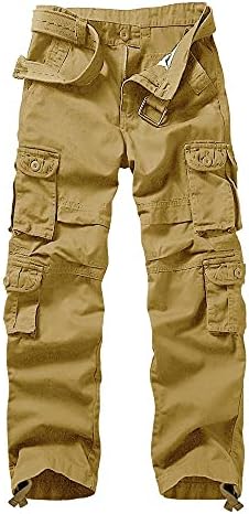 AKARMY Мъжки Ежедневни Панталони-карго във военната стил, Камуфляжные Панталони, Бойни Работни Панталони с 8 джоба (Без колан)