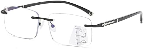 K. LAVER Фотохромичните прогресивно мультифокальные очила за четене, блокиране на синя светлина, очила без рамки, преходен, слънчеви