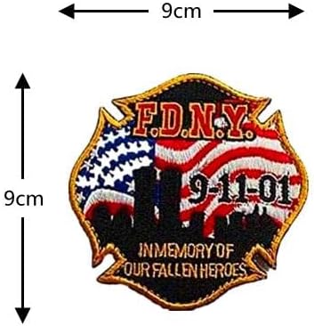 911 ПОЖАРНА служба Е. Д. Н.И. Ню Йорк 9-11-01 911 в памет на нашия екип на загиналите герои на Военно-тактическа нашивка с бродерия на духа Нашивка с плетене на една кука и ли